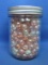 Jar of Pastel Glass Decorator Marbles – Jar is 4 3/4” tall – As shown