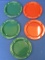 5 Humphrey VP Hometown Waverly, MN  Souvenir Ash Trays 3 are green 2 are Red -4 1/2” DIA