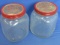 2 Vintage Nash's Coffee 3 Lb size– Glass Jars with embossed glass sides & Metal Lids