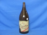 Canadian Ace Glass Picnic Beer Bottle – Paper Label Damaged – 14” T – No Chips