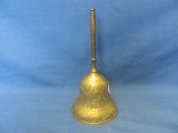 Brass Decorative Dinner/School Bell – India - 6” T – Works – As Shown