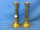Brass Candle Stick Holders – 7 1/8” T – As Shown