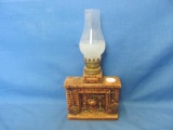 Ceramic Fireplace Kerosene Oil Lamp – 8 3/4” T – Fireplace is 1 7/8” x 4 3/8”