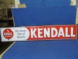 Kendall Motor Oil Sign – Embossed Metal 57 1/4” L x 11 1/2” T – Made in USA