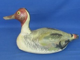 Folk Art – Wooden Yellow Eyed Duck Decoy 13” L & 7 3/4” Tall – Hand carved & Painted
