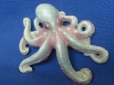 Painted Cast Iron Octopus Wall Decoration Appx 3 1/2” x 3 1/2”