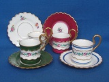 Set of 4 – Demitasse Cup & Saucer Sets by Imperial – Made in France – Floral Designs
