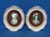 Pair of Cameo Creations in Ceramic Frames – 7 1/2” long – Mrs. Chaplin by George Romney
