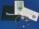 Sterling Silver & Swarovski Crystal Bracelet “Share His Story by Sharing Yours” - Weight is 20.3 gra