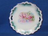 Flowers in Reflecting Pond Plate – Marked “RS Prussia” – 9 1/2” in diameter