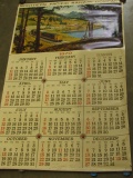 1970 Northern Pacific Railway Company Wall Calender with Illustration of Freight Leaving a tunnel