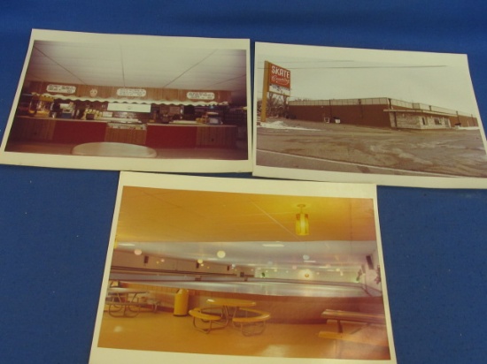 3 Vintage 8X10 Color Prints : Outisde of Skate Country, Skating Arena & Vintage Snackbar