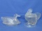 Turkey & Duck – Covered Dished – Pressed Glass -7 1/2” Tall Turkey Candy Dish & 5” T Duck  Oval (but