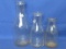 Trio of Vintage Glass Milk Bottles: Quart, Pint & 1/3 Quart Borden Wielend