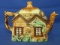Vintage Occupied Japan Teapot Shaped like a Thatch-Roofed Cottage  - 4” T 6 w/ Lid x 8” Widest