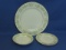 Vtg. Allegro Fine China Japan Green & White Scrolls 17 Dinner Plates, 14 Dessert, 4 5 1/2” Fruit Bow