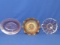 3 Glass Bowls 2 Pink Depression 8” & 10x 8” Oval & 1 Marigold Carnival Glass 9”