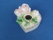 Vintage Porcelain Heart-Shaped Hair Receiver with Sculpted Pink & Yellow Roses – 4”x3” -