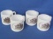 Set of 4 Milk-Glass Mugs - “1885 Moor-Man's”  - Made in USA – Great Condition -
