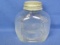 Vintage Jar by Hazel-Atlas – Ribbed Sides – Zinc Ball Lid w Milk Glass Insert – 6” tall