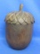Wood Covered Box – Acorn Shape – 6 1/2” tall with Stem – Heavy Base
