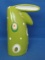 Funky Terracotta Bunny Rabbit Figurine – Green with Dots – 9” tall