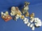 Several Ceramic Dog Figurines – Big & Small – One of Mother & Pups is a Music Box