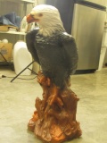 27” Tall Painted Plaster Bald Eagle – Has been Glazed or Varnished  to Protect the Finish