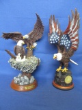 2 Resin Statuettes of  Bald Eagles: Treetop Majesty (Nest) & 2011 10th Anniversary of 9-11 Patriotic