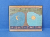 “Night and Day Inn” Framed Print by Warren Kimble – 14 ½” by 11” -