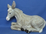 Painted Plaster Donkey Statue 12 1/2” Tall x 15” Long