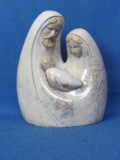 Whitish-Tan Glazed Ceramic Nativity Figurine of Joseph, Mary & Baby Jesus – 8” x 6 ½” -