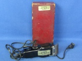 Vintage A.B. Shavershop Fargo, ND, Red Box with Wahl Clippers Inside – Model Taper Small