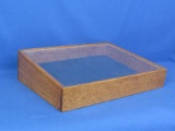 Wood Display Box with Plexi-Glass Cover and Navy-Blue Velvet Padded Interior – 18”x15” -