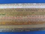 9 Advertising Wood Yardsticks – Rochester, MN & Area – Rhode Island – Some vintage