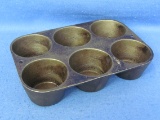 Cast Iron Muffin/Cornbread Pan – Makes Six – 7 1/2” x 5 1/4” - Probably by Lodge