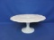 Milk Glass Cake Pedestal Cake Stand With Scalloped Edge – 11” D – 4 3/4” T