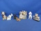Ceramic & Metal Dog Figurines – Some Marked Japan – Tallest 3 3/8” - As Shown