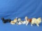 5 Vintage Ceramic Dog Figurines: Royal Doulton, Homeco, unmarked Gryhound & 2 Japan eanch appx 2” T
