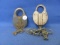 Padlocks (2) – One Marked Z 1966 - One With Working Key – Closed 3 5/8” & 3 7/8” T