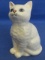 Royal Doulton England Figurine – Seated Persian Cat 4” T White with Blue Eyes