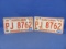 1974 Minnesota License Plates – Pair – As Shown