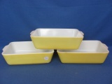 Pyrex Yellow Refrigerator Casserole Baking Dish 503-B (3) – 6 7/8” x 8 5/8” x 2 ½”