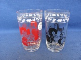 Vintage Kraft Cheese Juice Glasses (2) With Birds & Animals – 3 3/4” T