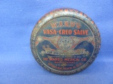 Dr Ward's Vasa-Creo Salve Tin – Winona MN – Some Contents – 4 1/2” D – 1 3/4” T