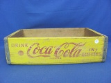 Coca Cola Yellow Wood Crate/Case – 12” x 18 1/2” - As Shown