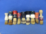 Advertisement & Unmarked Shaving Brushes (9) – Wood & Plastic – Used Condition