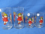 4 Cabbage Patch Kids Glasses © 1984 O.A.A. - 2 each 5 1/4” T & 3 1/2” T