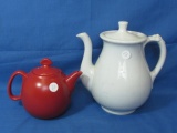 2 Teapots: Brand New Red Chantal 1-2 Cup Size & “Stone China” With the Royal Mark on it