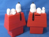 Pair of Snoopy Dog House Banks © 1968 – Plastic – 7 1/2” Tall each